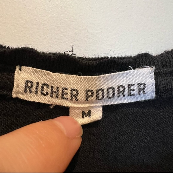 Richer Poorer Easy Muscle Tank Top 100% Cotton Crew Neck Sleeveless Black Medium - Picture 5 of 8